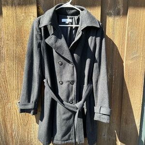 New York & Co. Black Double-Breasted Women's Coat